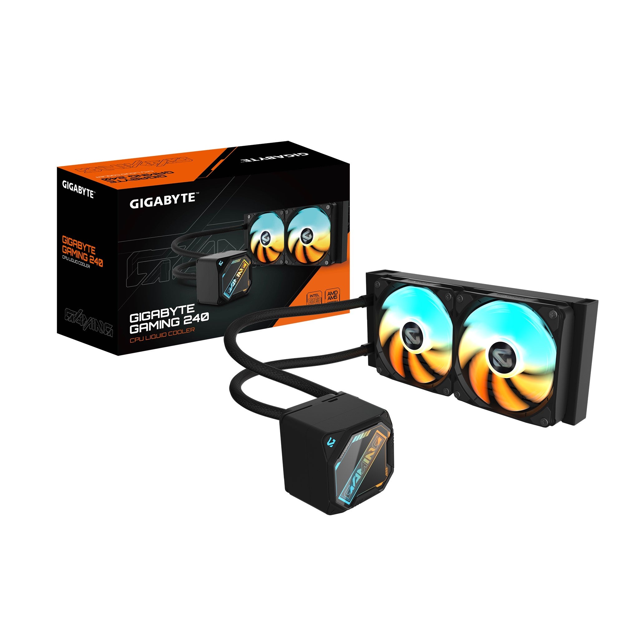 Gigabyte GAMING 240 all-in-one liquid cooler, Intel 1851 / 1700 / 115X / 1200, AMD AM5 / AM4, Color Black Gigabyte GAMING 240 all-in-one liquid cooler, Intel 1851 / 1700 / 115X / 1200, AMD AM5 / AM4, Color Black